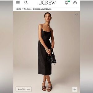 J. Crew Sleek Black Midi Dress